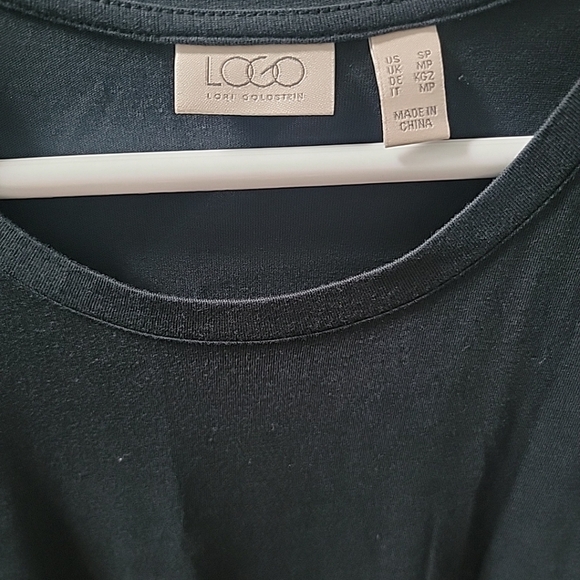 LOGO by Lori Goldstein Cotton Modal Tiered Midi Dress Black SP Boho Comfort - Picture 3 of 5